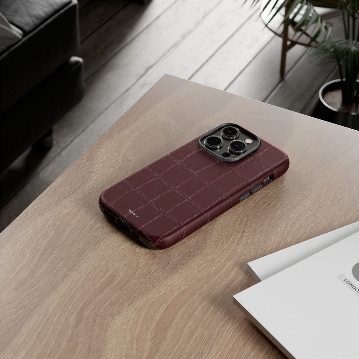 Burgundy Croc Tough Case