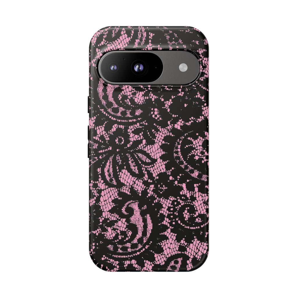 Pink Lace Pattern Tough Phone Case