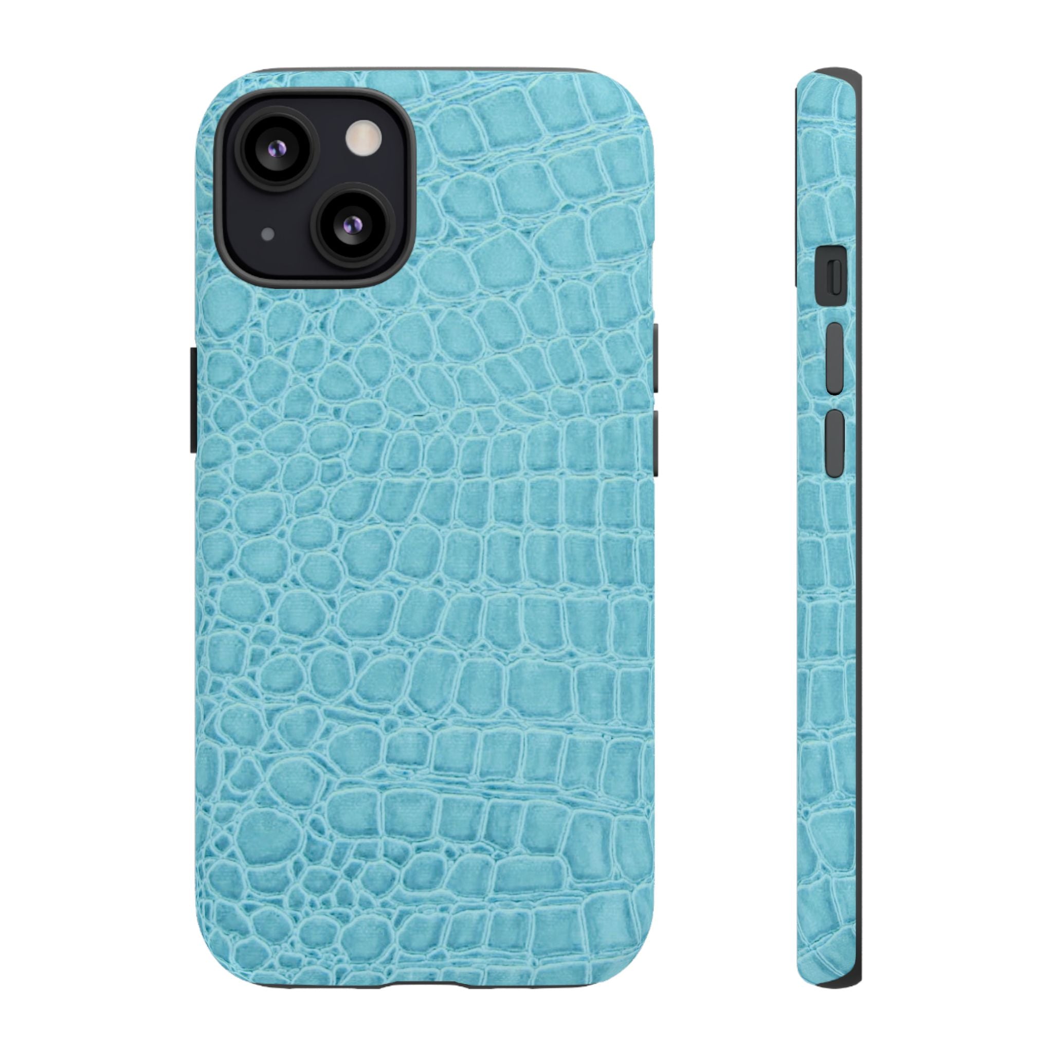Croc Embossed Turquoise Phone Case