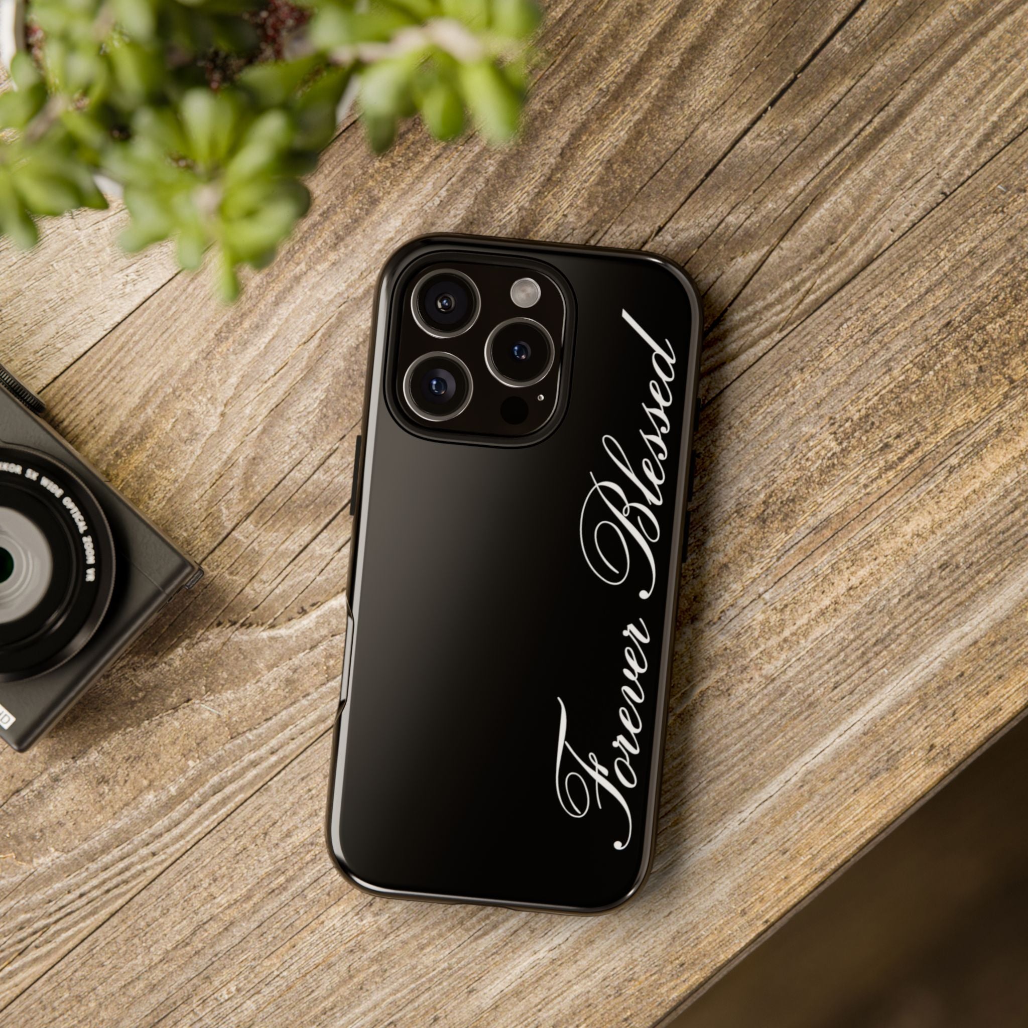 "Forever Blessed" Black Phone Cover