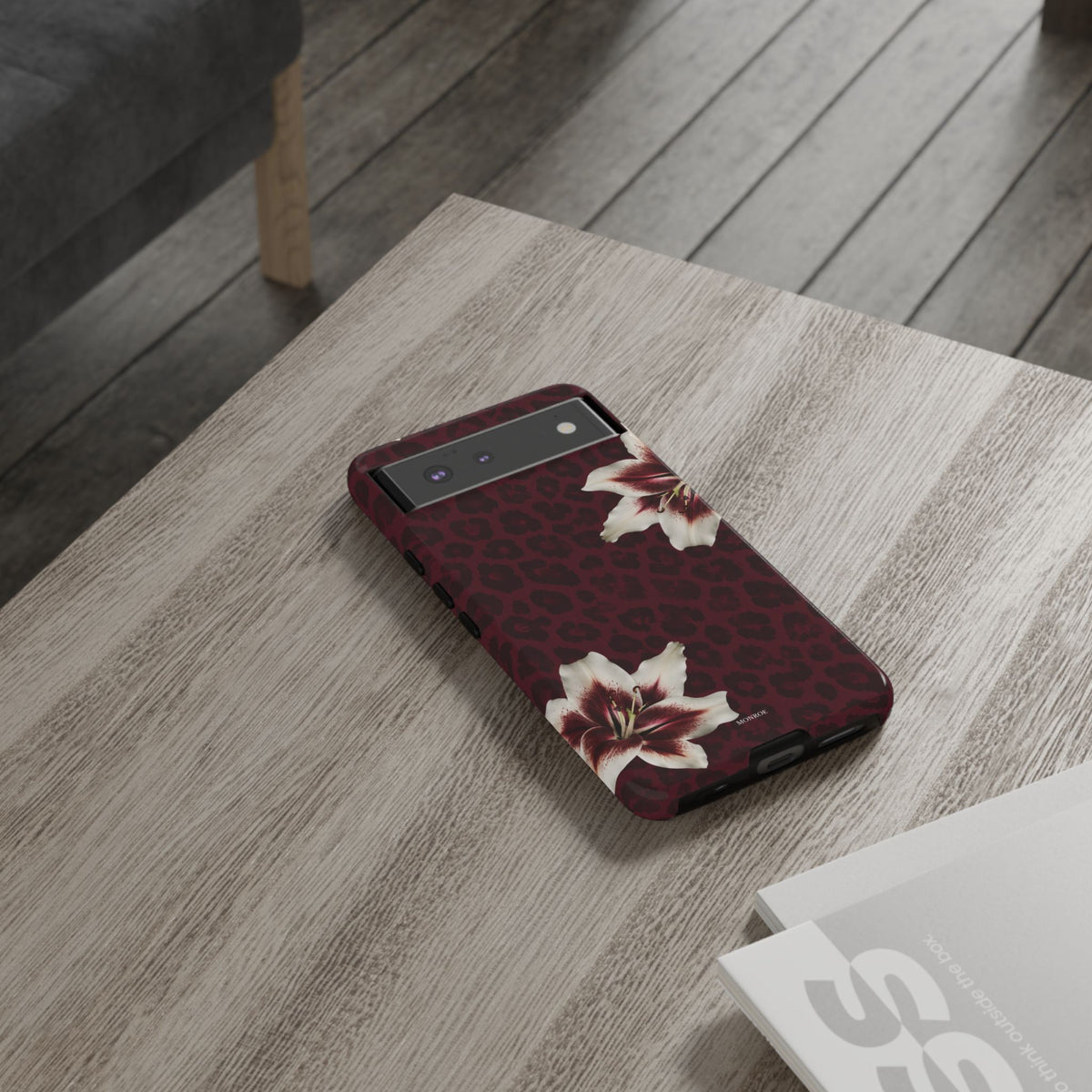 Burgundy Lily Leopard Tough Case