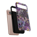 Purple Fleur-de-Lis Floral Tough Phone Case