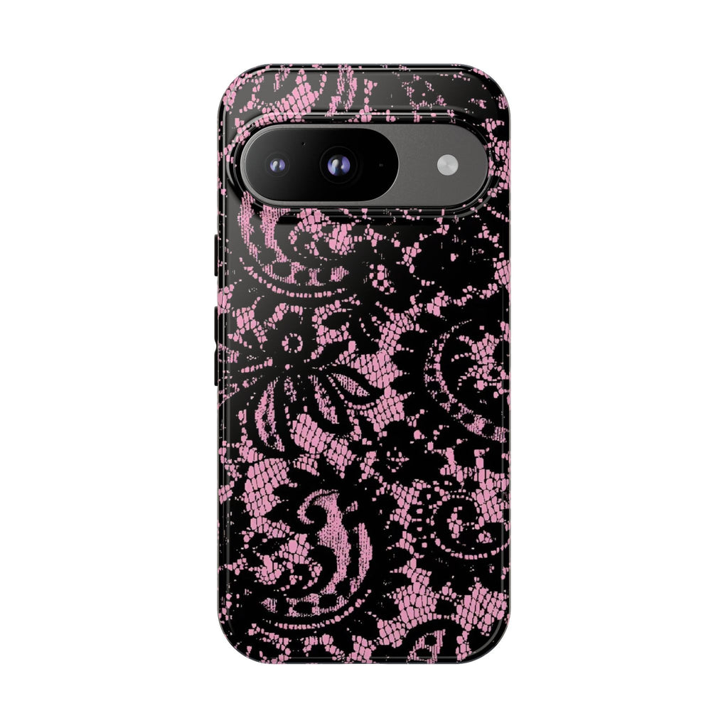 Pink Lace Pattern Tough Phone Case