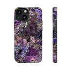 Purple Fleur-de-Lis Floral Tough Phone Case