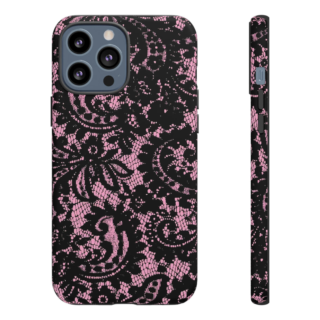 Pink Lace Pattern Tough Phone Case