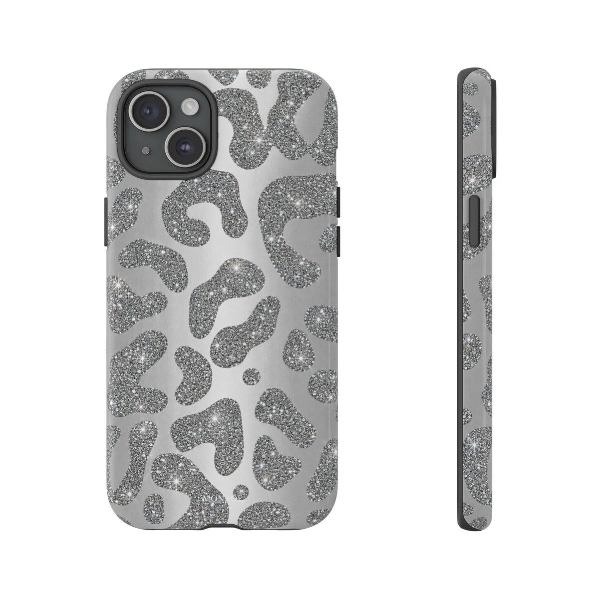 Silver Glitter Leopard Tough Case