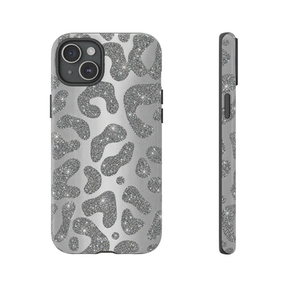 Silver Glitter Leopard Tough Case