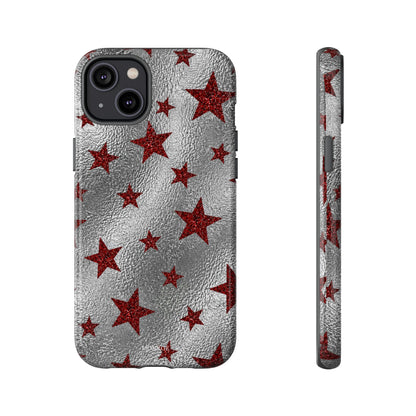 Silver Red Starry Tough Case
