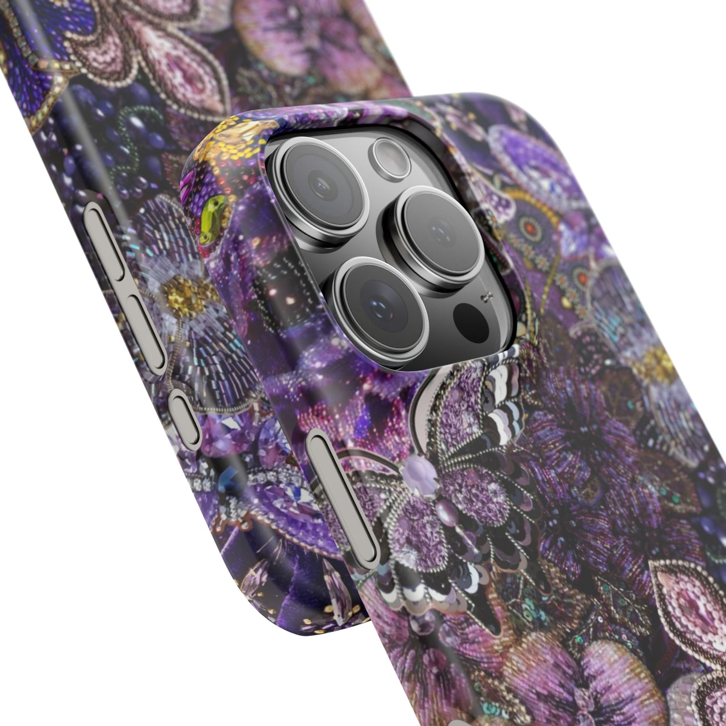 Purple Floral Butterfly Case