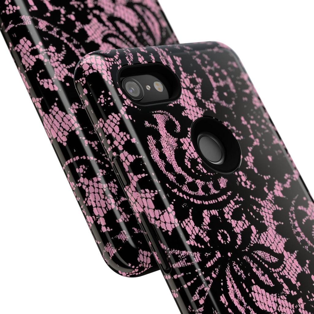 Pink Lace Pattern Tough Phone Case