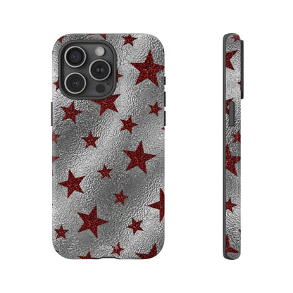 Silver Red Starry Tough Case