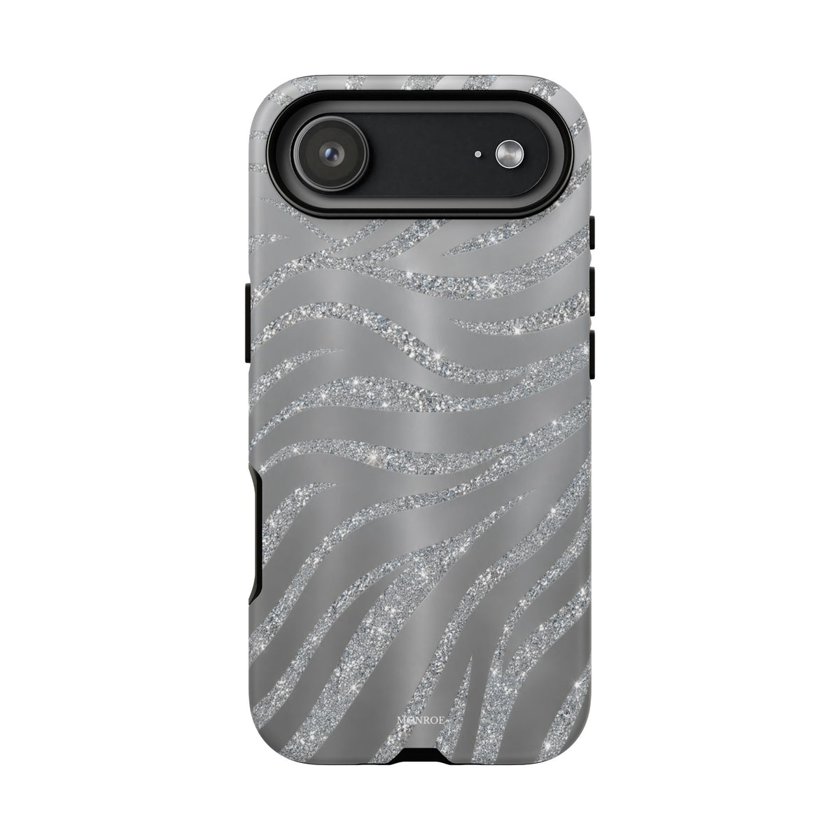 Silver Glitter Zebra Tough Case