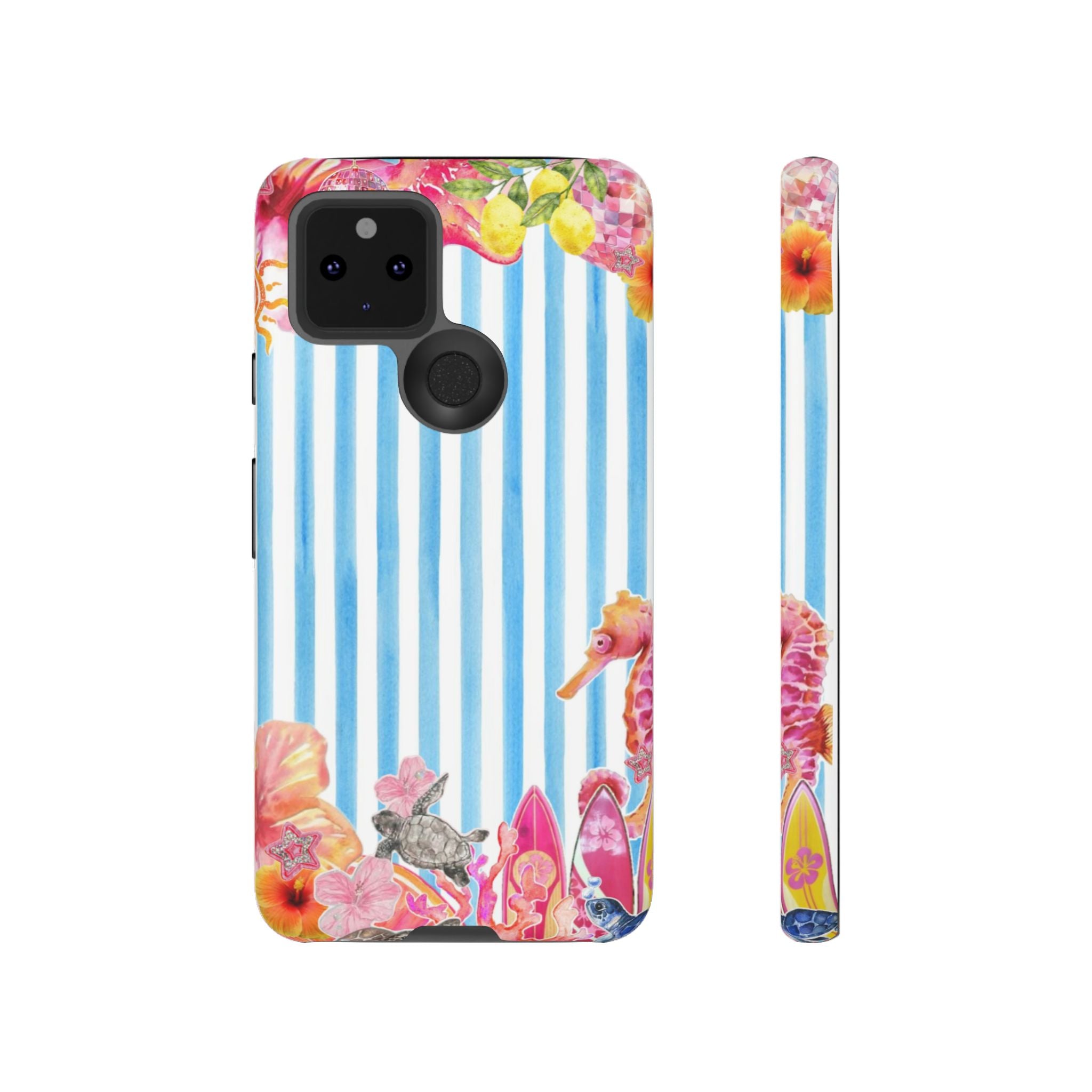 Beach Blue Striped Tough Phone Case