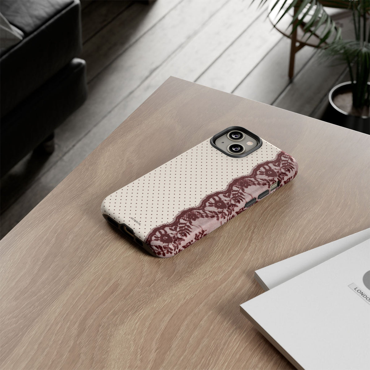 Burgundy Lace Edge Tough Case