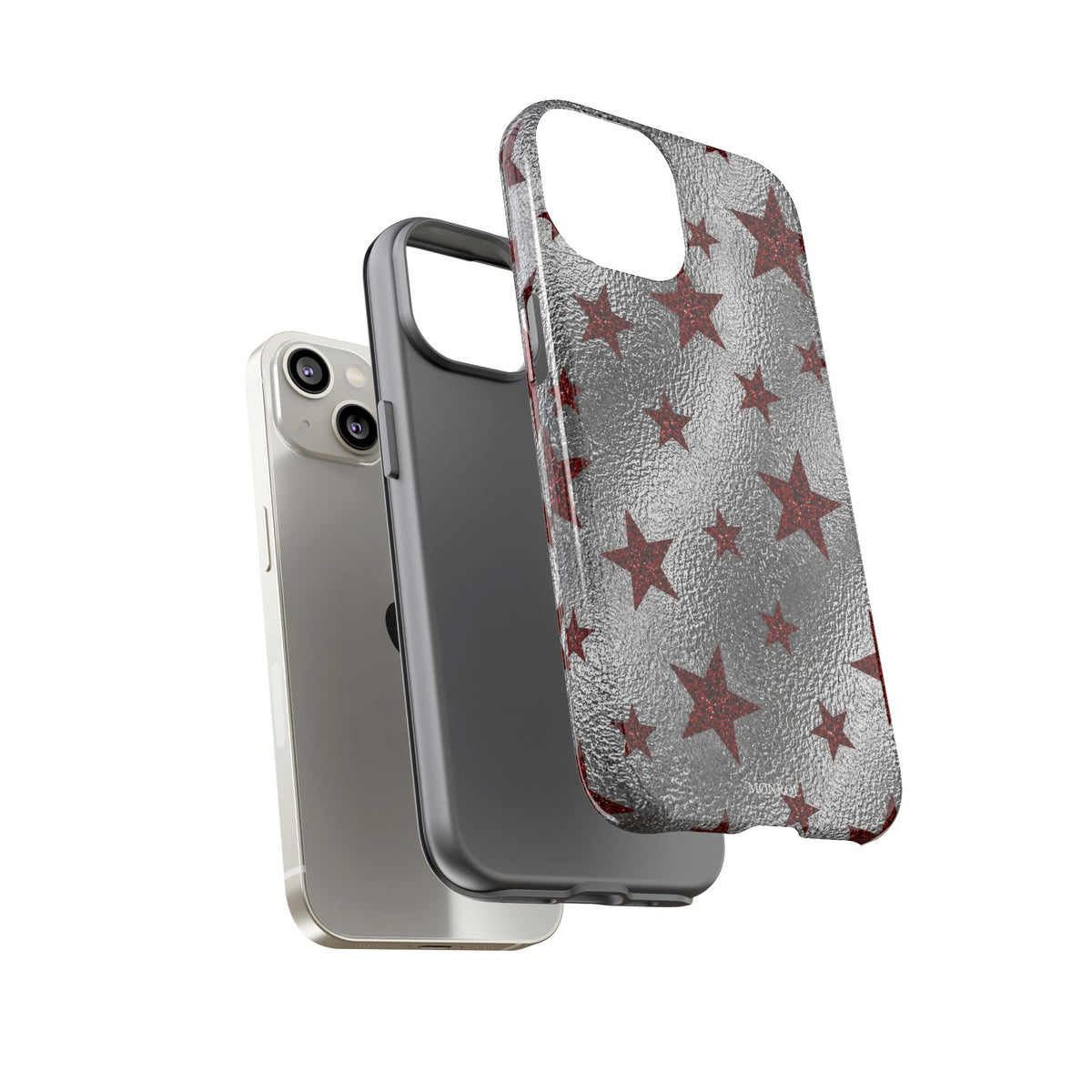 Silver Red Starry Tough Case