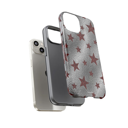 Silver Red Starry Tough Case