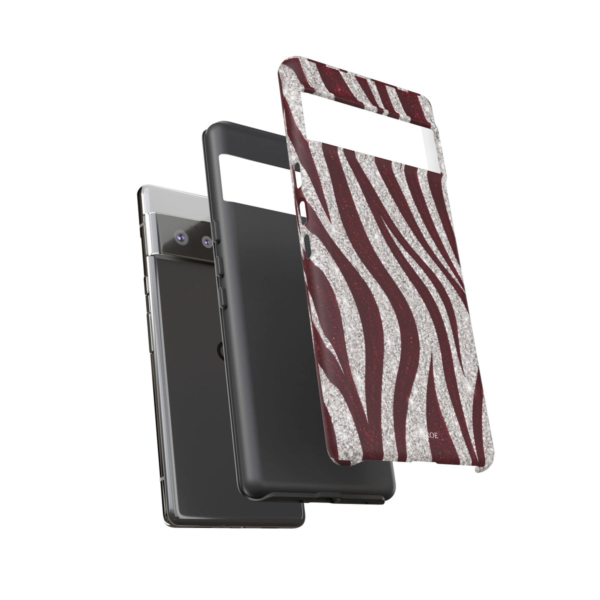Burgundy Zebra Glitter Tough Case