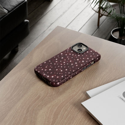 Burgundy Spotted Fur Tough Case