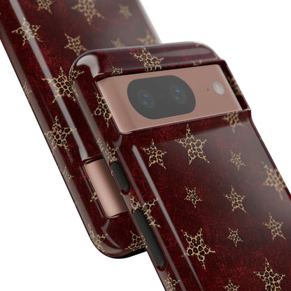 Burgundy Leopard Star Tough Case