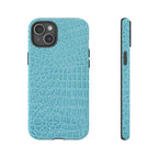 Croc Embossed Turquoise Phone Case
