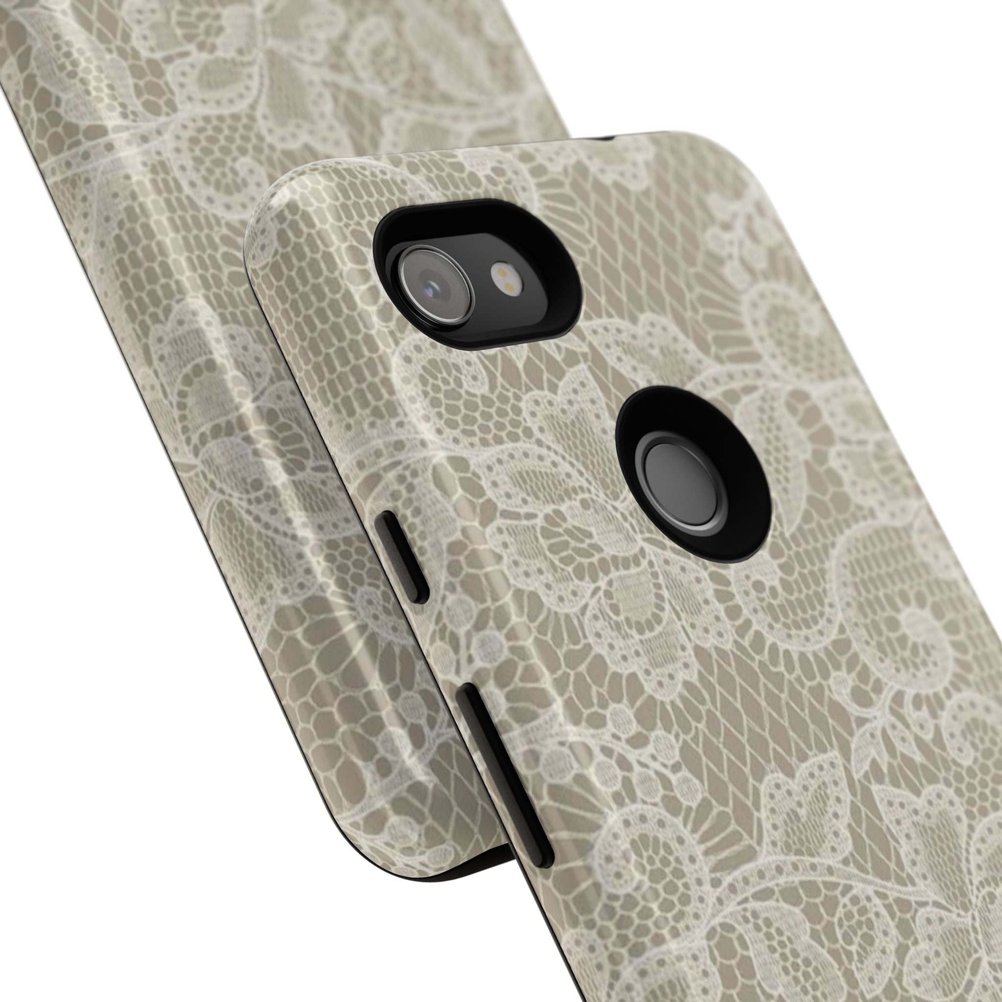 White Lace Pattern Tough Phone Case