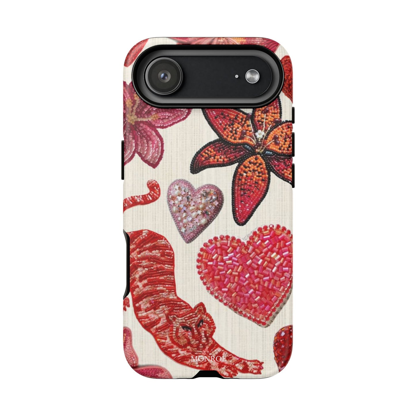 Floral & Heart Pattern Tough Case