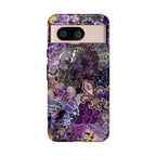 Purple Fleur-de-Lis Floral Tough Phone Case