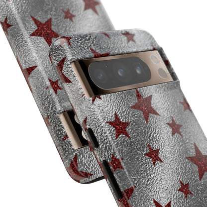 Silver Red Starry Tough Case
