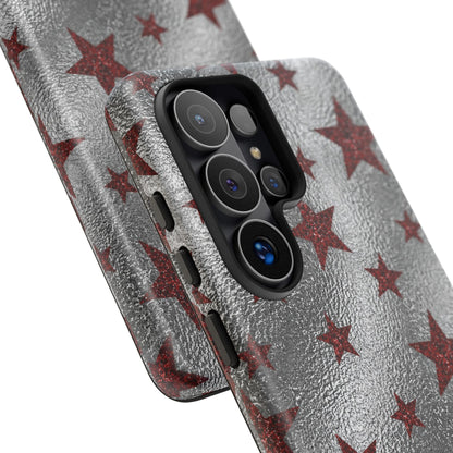 Silver Red Starry Tough Case