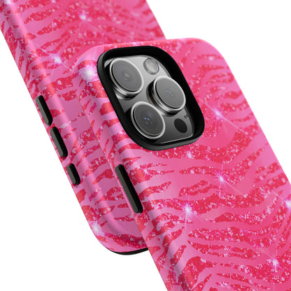 Pink Glitter Zebra Tough Case