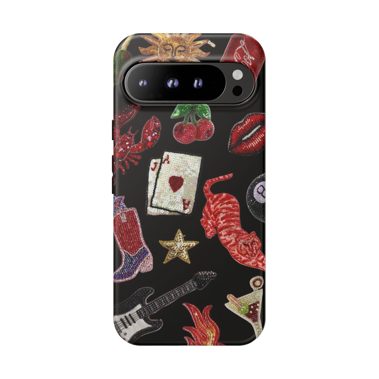 Retro Patch Motif Tough Case