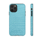 Croc Embossed Turquoise Phone Case