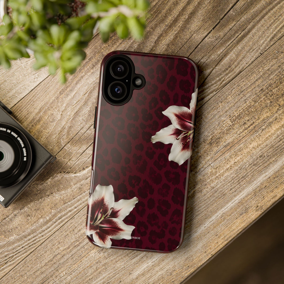 Burgundy Lily Leopard Tough Case