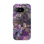 Purple Fleur-de-Lis Floral Tough Phone Case