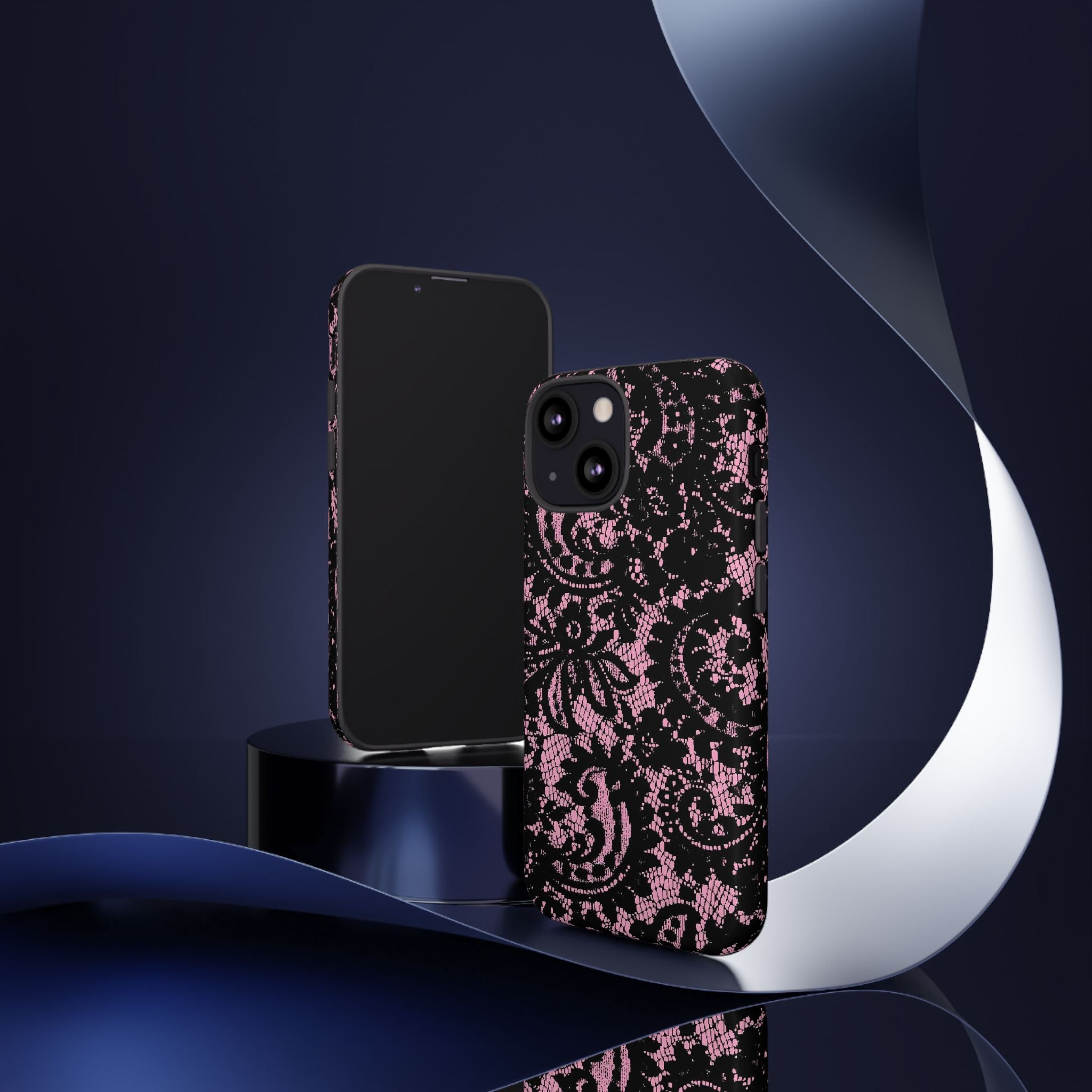 Pink Lace Pattern Tough Phone Case