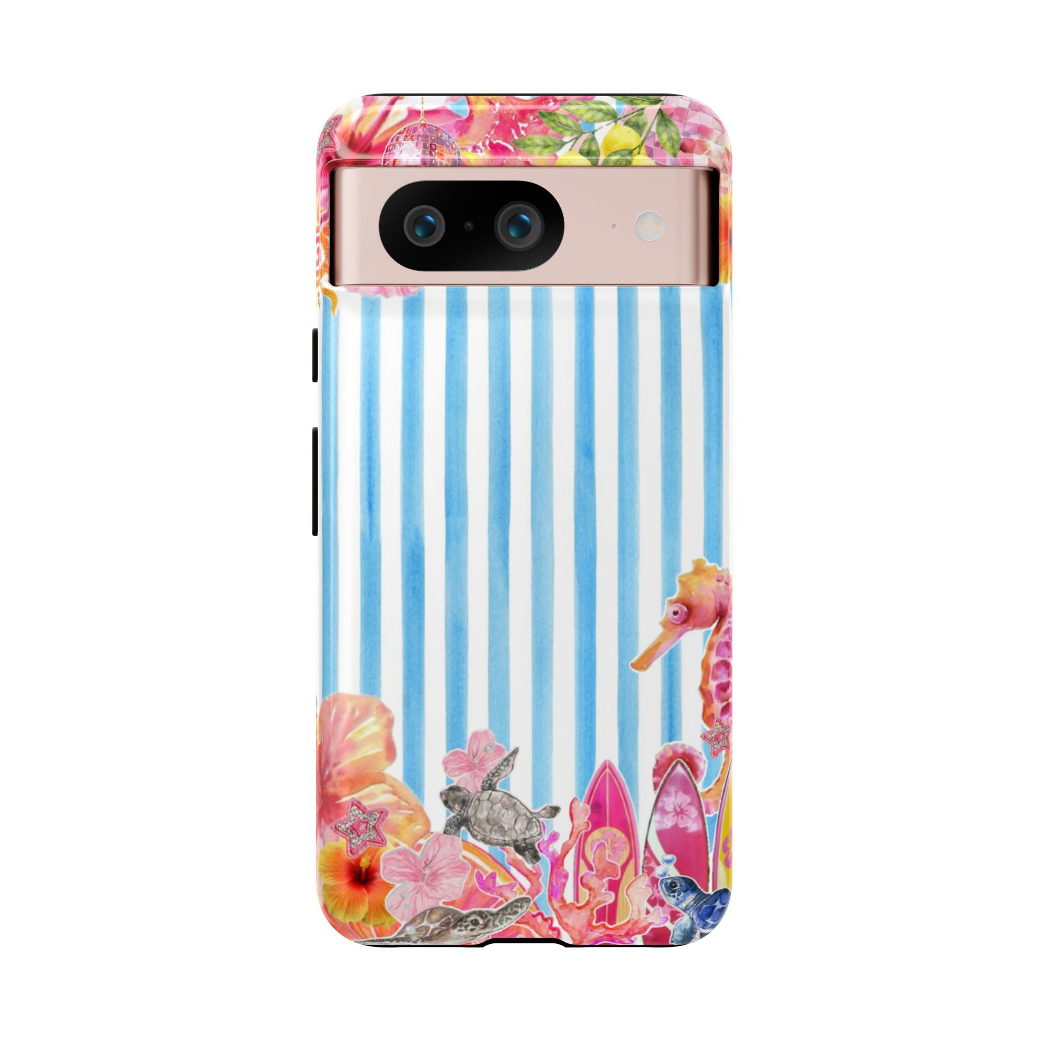 Beach Blue Striped Tough Phone Case
