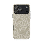White Lace Pattern Tough Phone Case