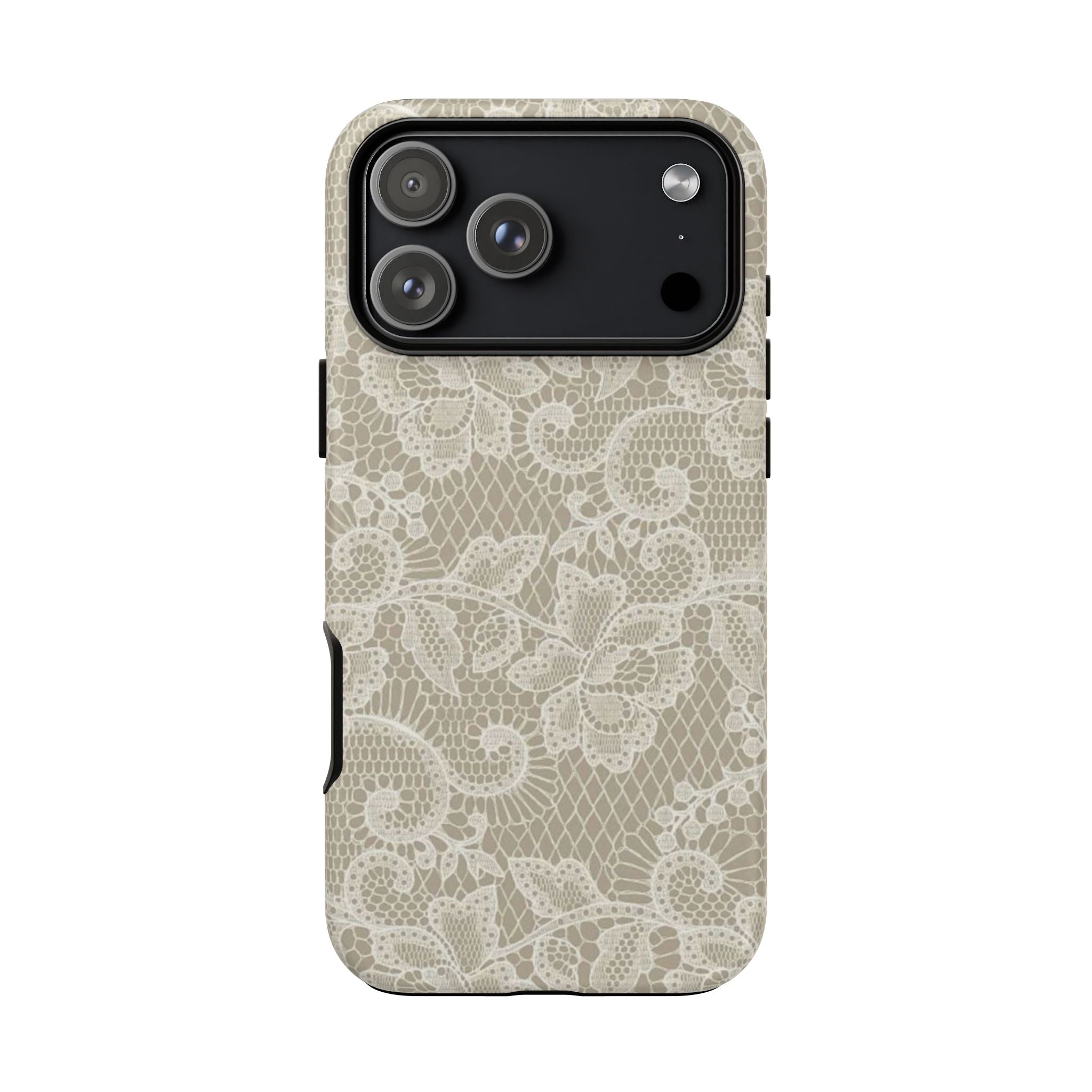 White Lace Pattern Tough Phone Case