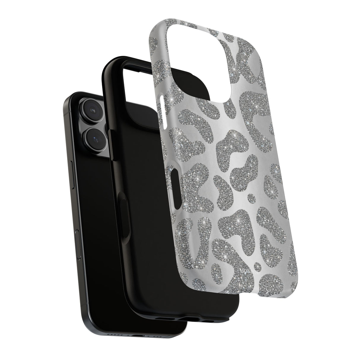 Silver Glitter Leopard Tough Case