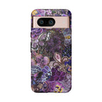Purple Fleur-de-Lis Floral Tough Phone Case