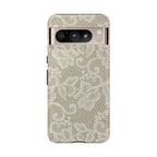 White Lace Pattern Tough Phone Case