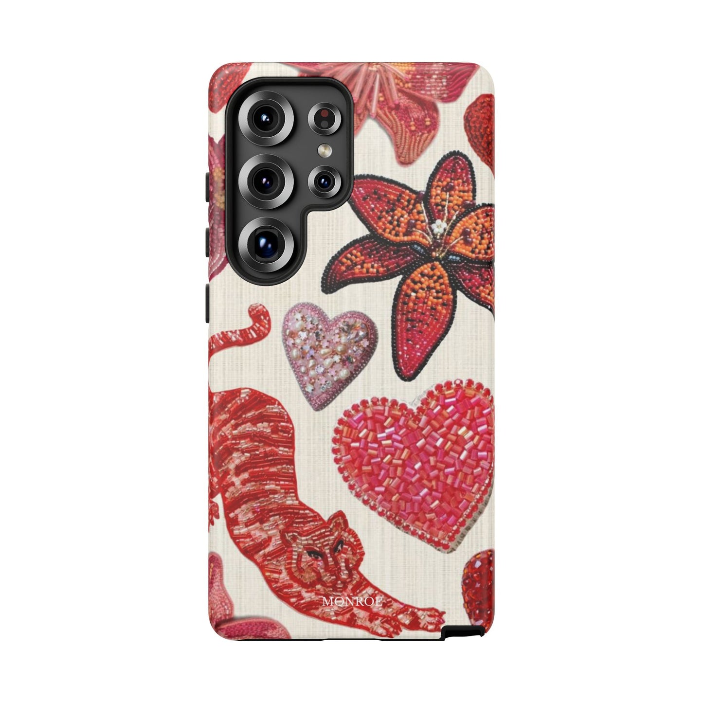 Floral & Heart Pattern Tough Case