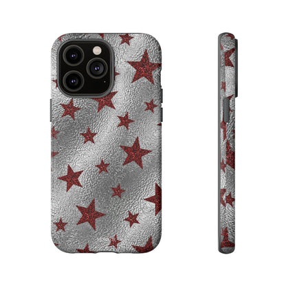 Silver Red Starry Tough Case