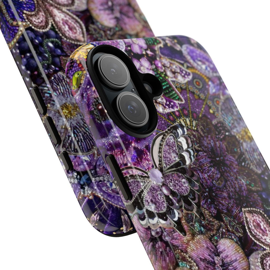 Purple Fleur-de-Lis Floral Tough Phone Case