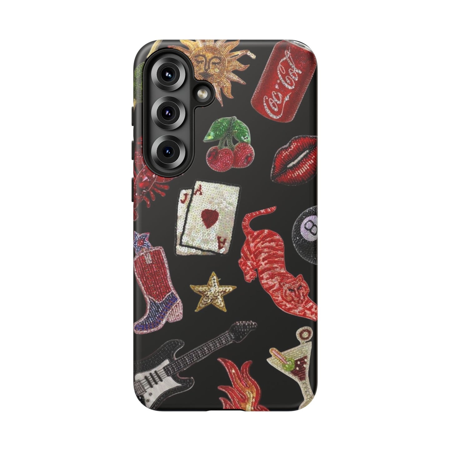 Retro Patch Motif Tough Case