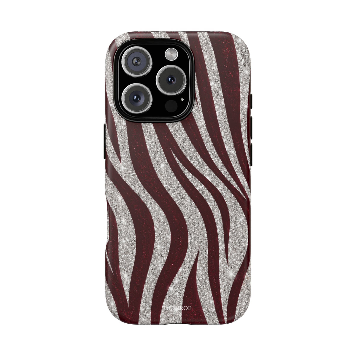 Burgundy Zebra Glitter Tough Case