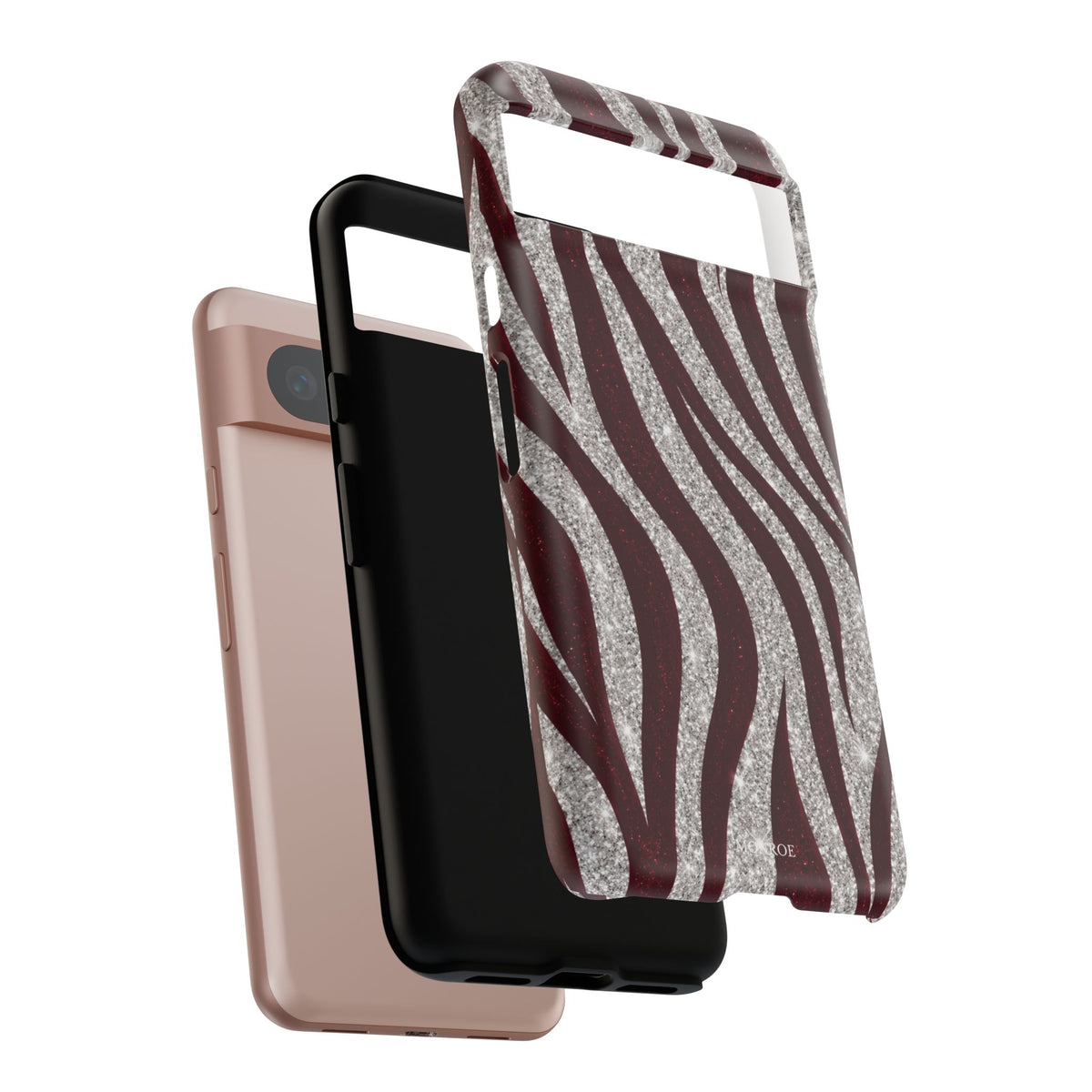Burgundy Zebra Glitter Tough Case