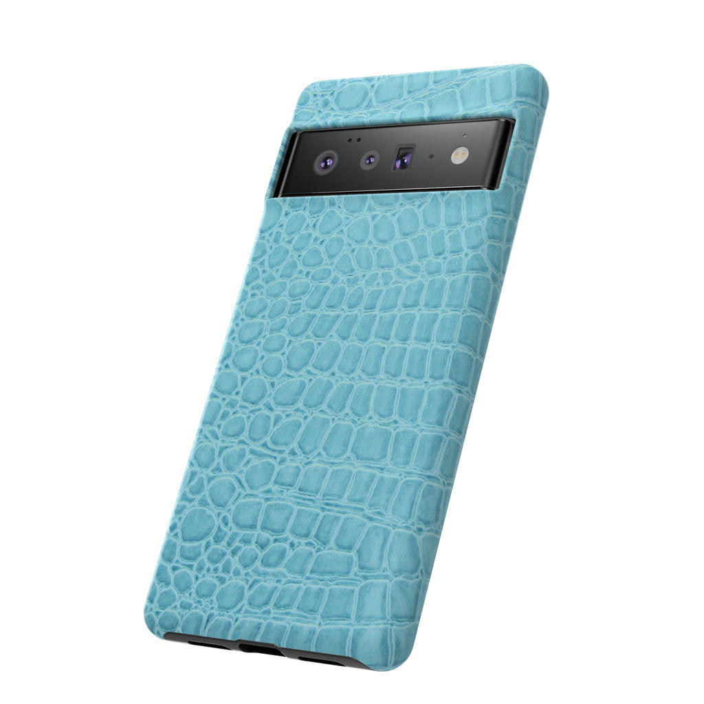 Croc Embossed Turquoise Phone Case