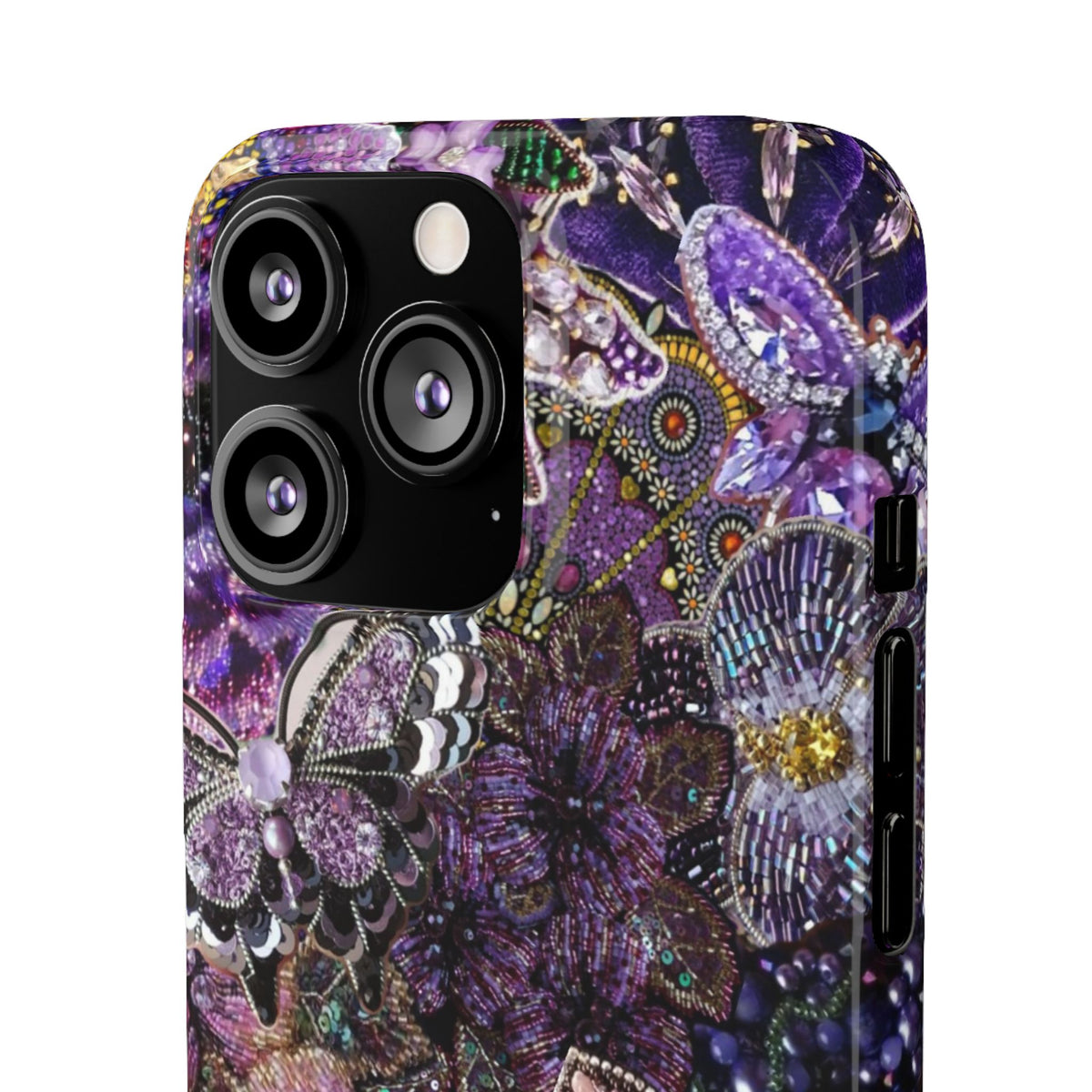 Purple Floral Butterfly Case