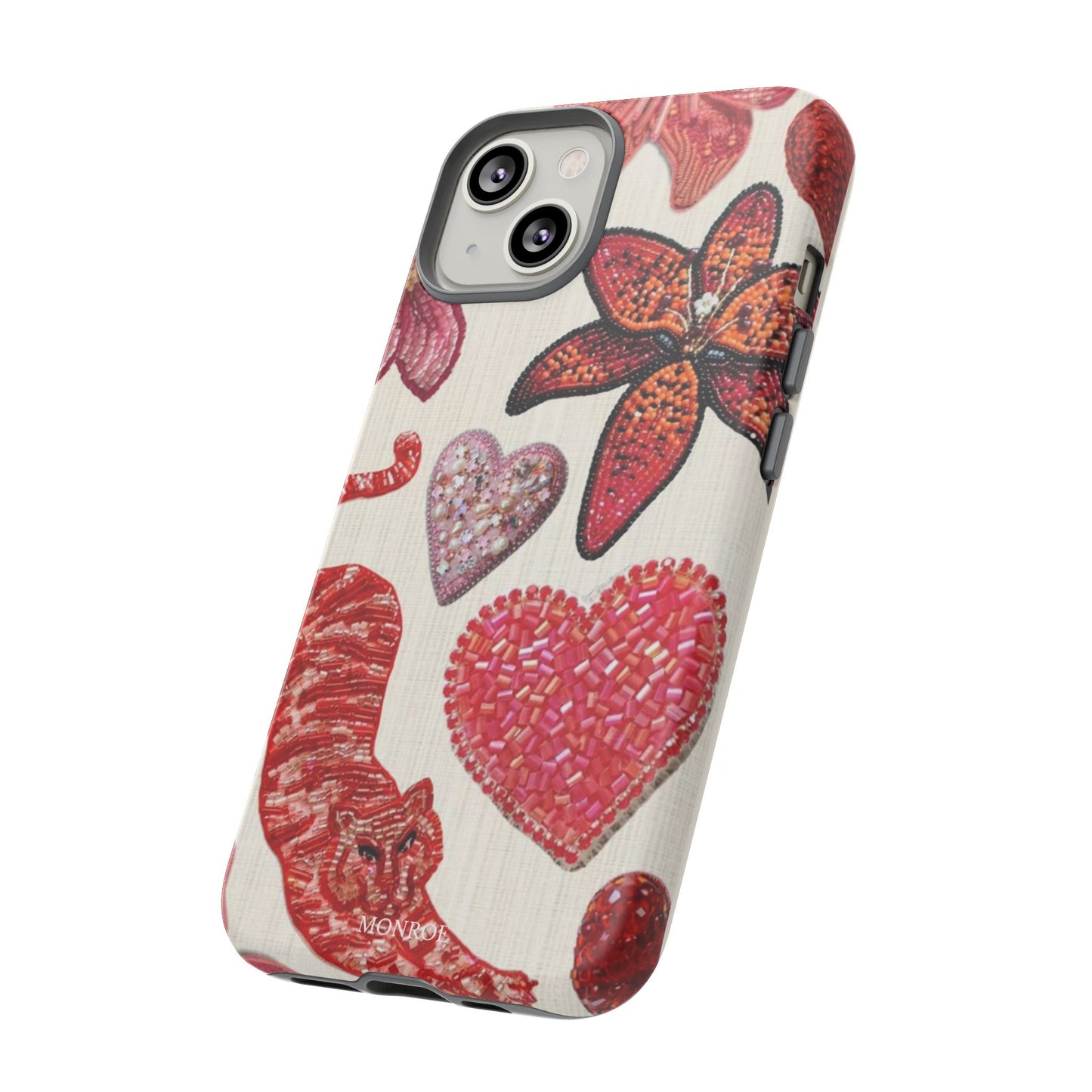 Floral & Heart Pattern Tough Case